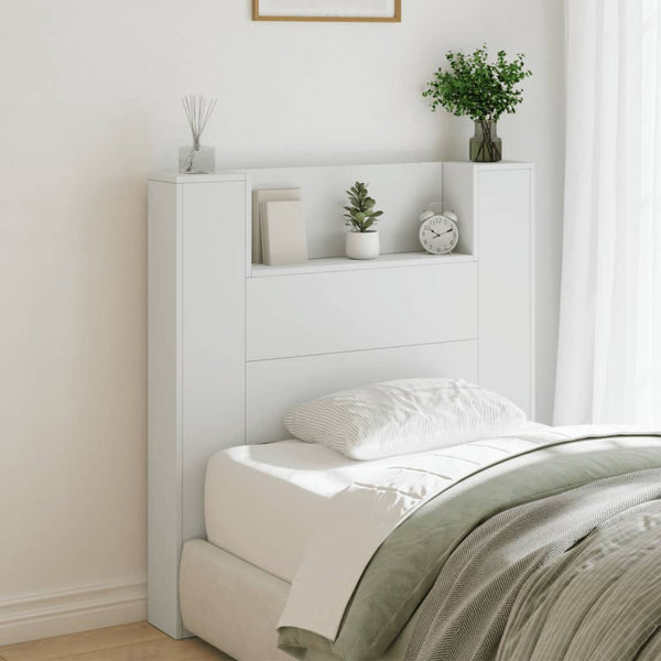  Headboard Cabinet with LED White