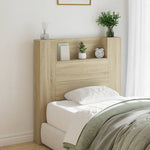 Headboard Cabinet with LED - Sonoma Oak