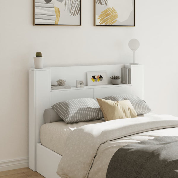  Headboard Cabinet with LED - White