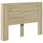 Headboard Cabinet with LED Sonoma Oak