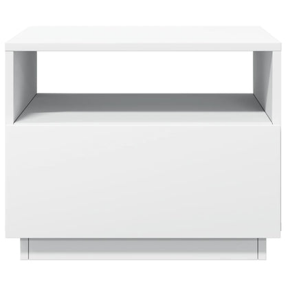 Coffee Table with LED Lights-White