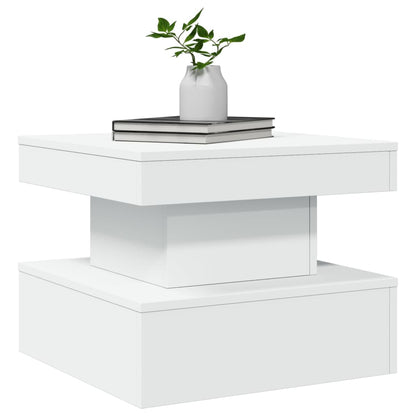 Coffee Table with LED Lights (White)