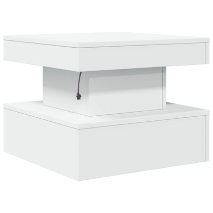 Coffee Table with LED Lights (White)