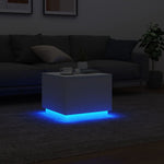 Coffee Table with LED Lights White