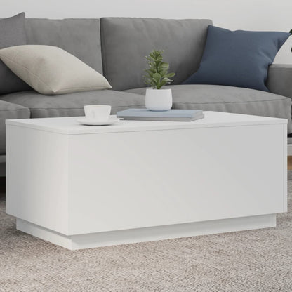 Coffee Table with LED Lights (White)
