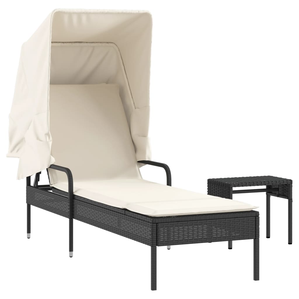 Comfortable Sun Lounger with Canopy and Daily Living Essential Outdoor Living 
