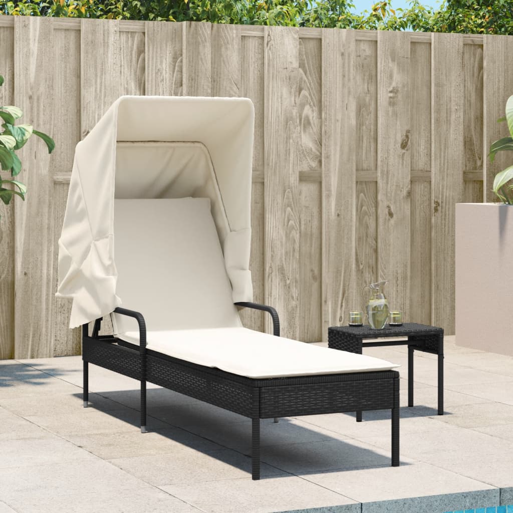 Comfortable Sun Lounger with Canopy and Daily Living Essential Outdoor Living 