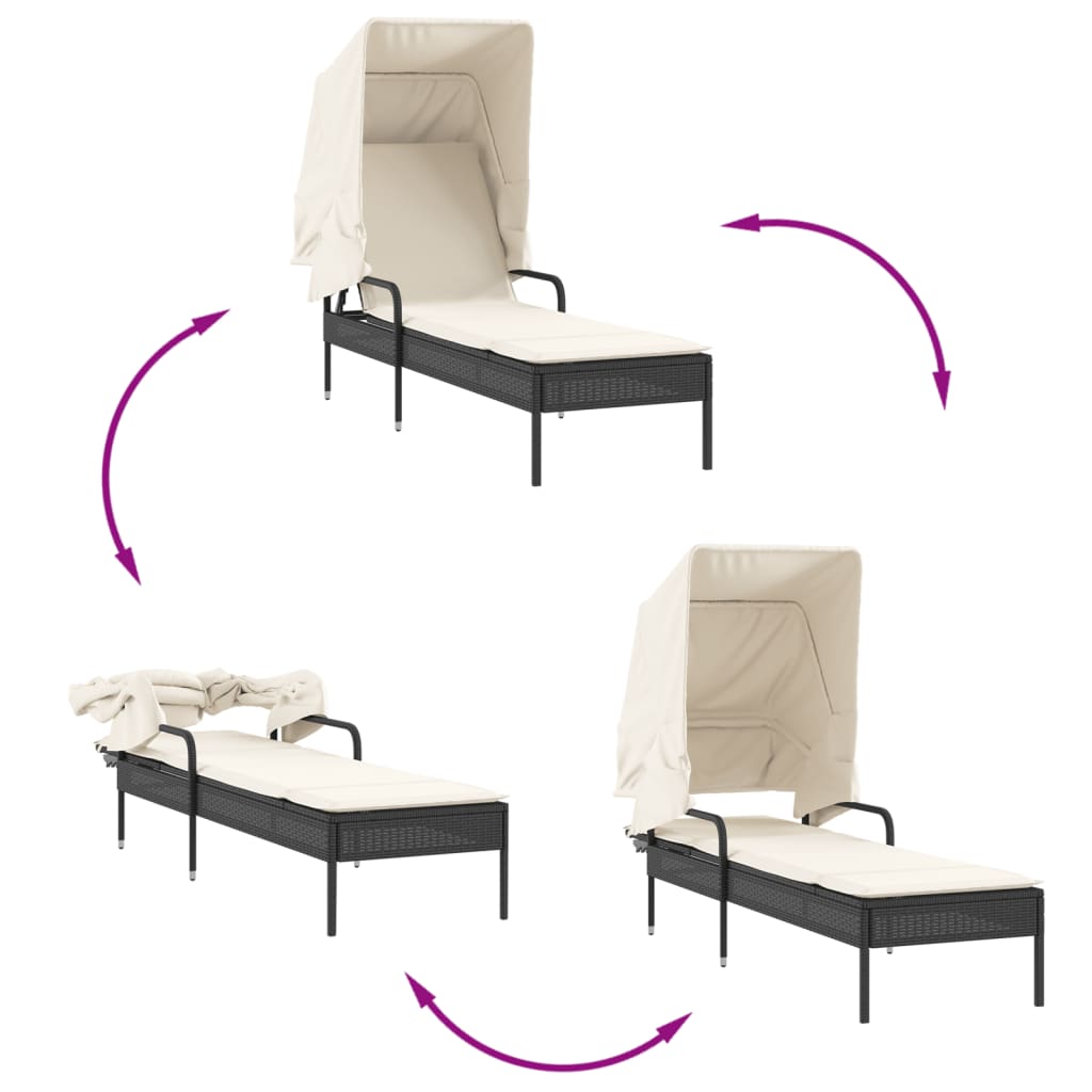 Comfortable Sun Lounger with Canopy and Daily Living Essential Outdoor Living 