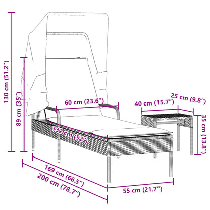 Comfortable Sun Lounger with Canopy and Daily Living Essential Outdoor Living 