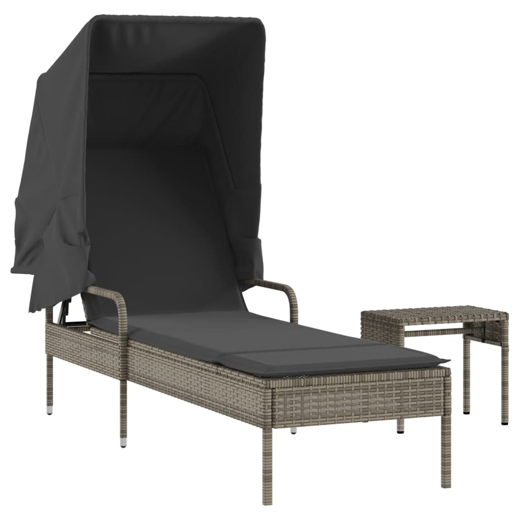Contemporary Sun Lounger with Canopy and Indoor Outdoor Use Summer 