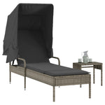 Contemporary Sun Lounger with Canopy and Indoor Outdoor Use Summer
