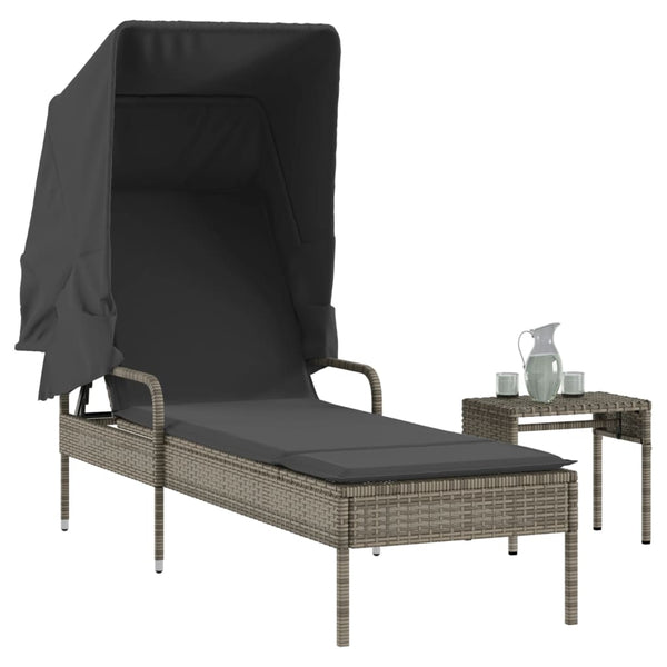  Contemporary Sun Lounger with Canopy and Indoor Outdoor Use Summer