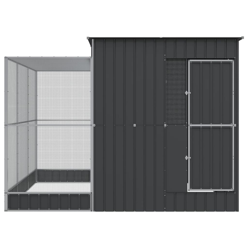 Aviary with Extension Silver Steel - 290×303×216cm