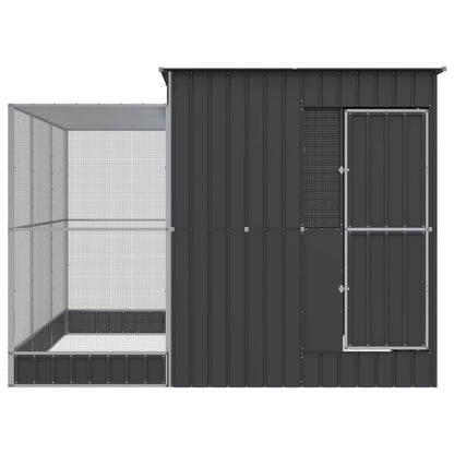 Aviary with Extension Silver Steel - 290×303×216cm