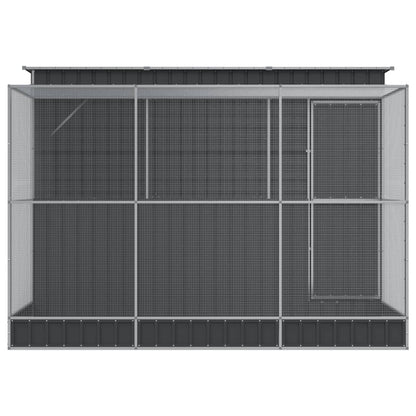 Aviary with Extension Silver Steel - 290×303×216cm