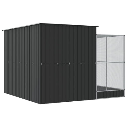 Aviary with Extension Silver Steel - 290×303×216cm