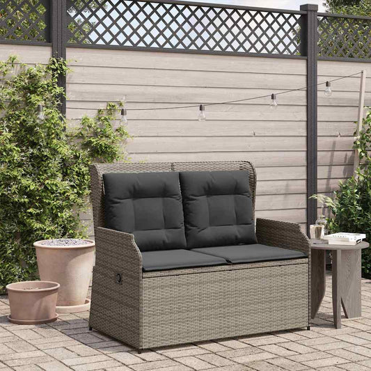 Durable Reclining Garden Bench with Cushions Outdoor Retreat Patio Relax 