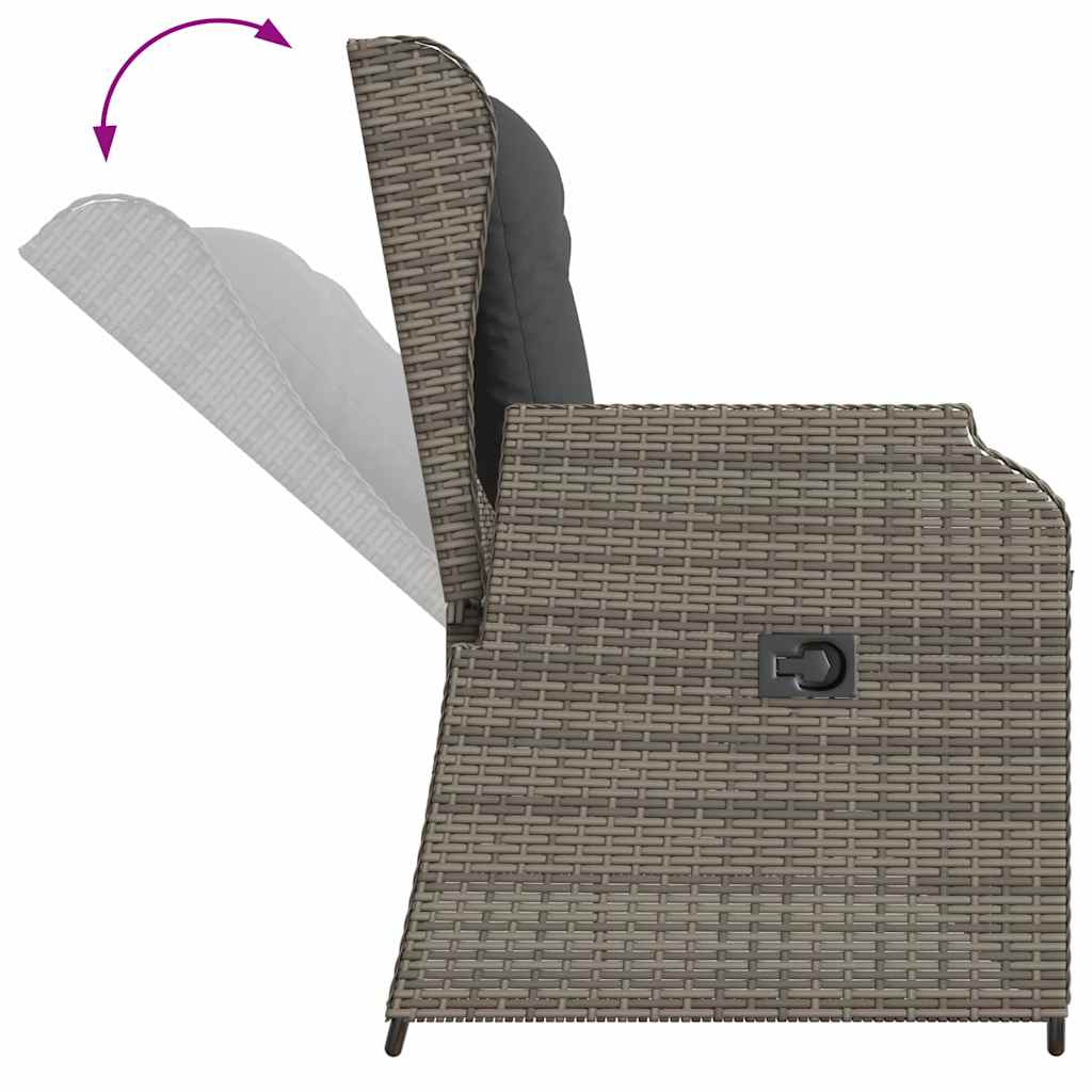 Durable Reclining Garden Bench with Cushions Outdoor Retreat Patio Relax 