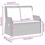 Durable Reclining Garden Bench with Cushions Outdoor Retreat Patio Relax