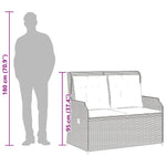 Durable Reclining Garden Bench with Cushions Outdoor Retreat Patio Relax