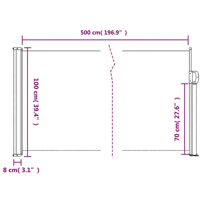Retractable Side Awning 100x500cm Anthracite | HomeAndLiving