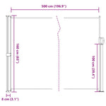 Retractable Side Awning 160x500cm Anthracite | HomeAndLiving