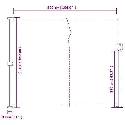 Retractable Side Awning 180x500cm Anthracite | HomeAndLiving