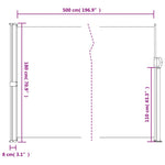 Retractable Side Awning 180x500cm Anthracite | HomeAndLiving