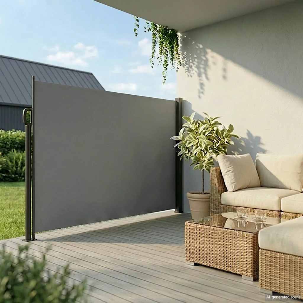 Retractable Side Awning 220x500cm Anthracite | HomeAndLiving