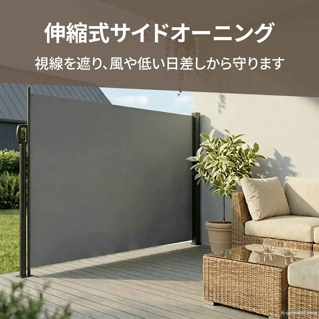 Retractable Side Awning 220x500cm Anthracite | HomeAndLiving