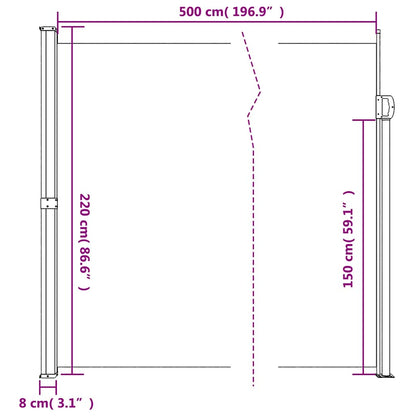 Retractable Side Awning 220x500cm Anthracite | HomeAndLiving