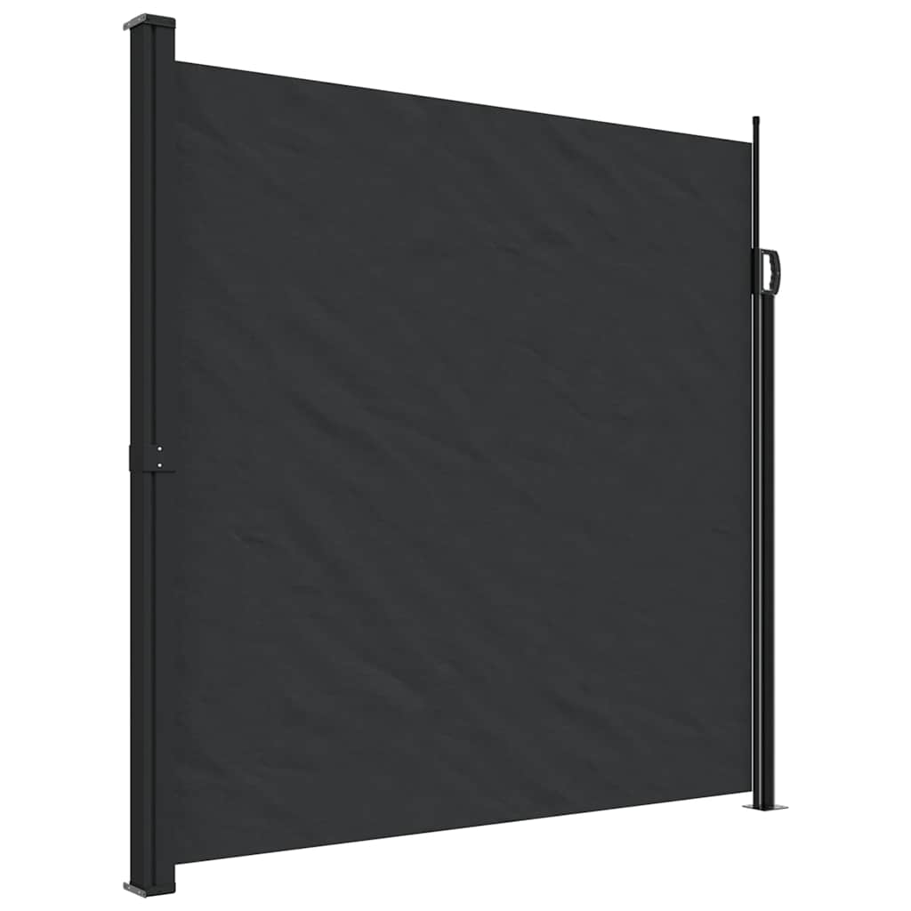 Retractable Side Awning 200x600cm Black | HomeAndLiving