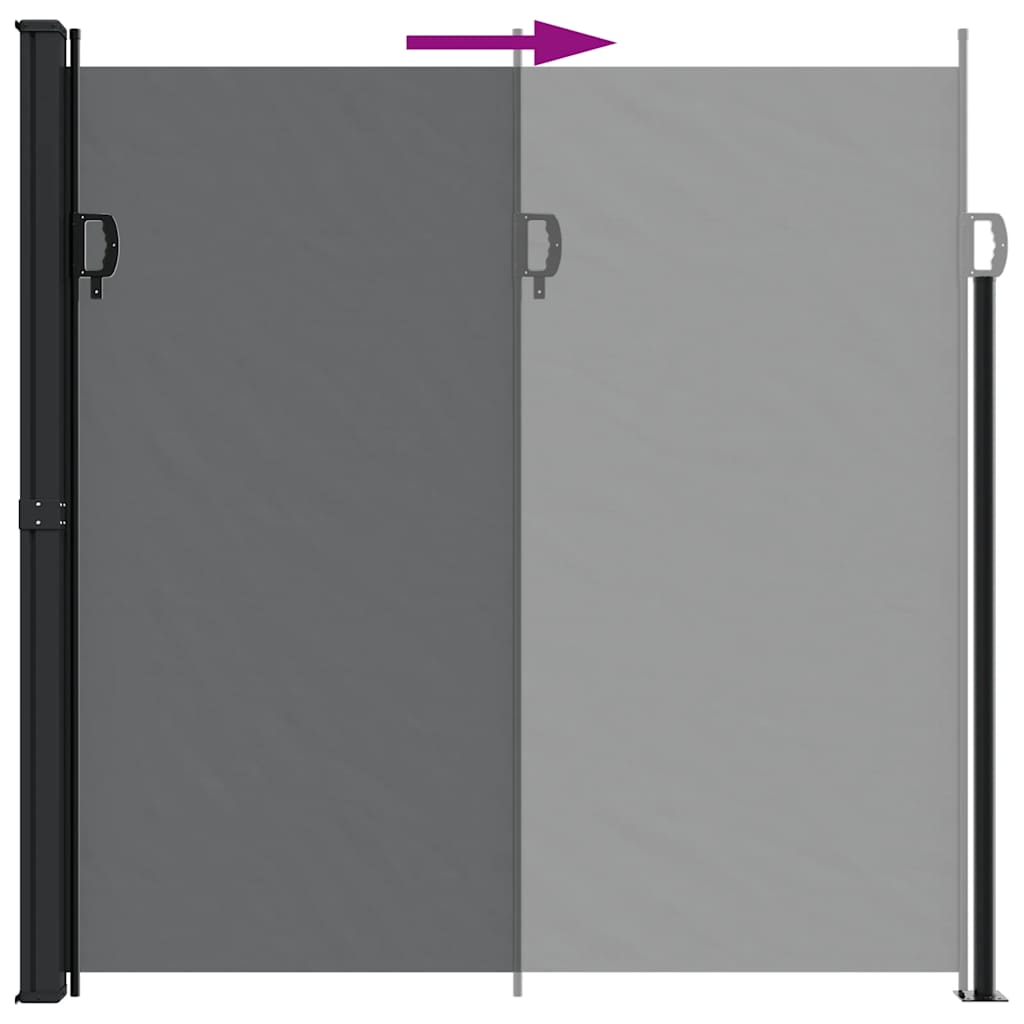 Retractable Side Awning 200x600cm Black | HomeAndLiving