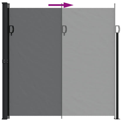 Retractable Side Awning 200x600cm Black | HomeAndLiving