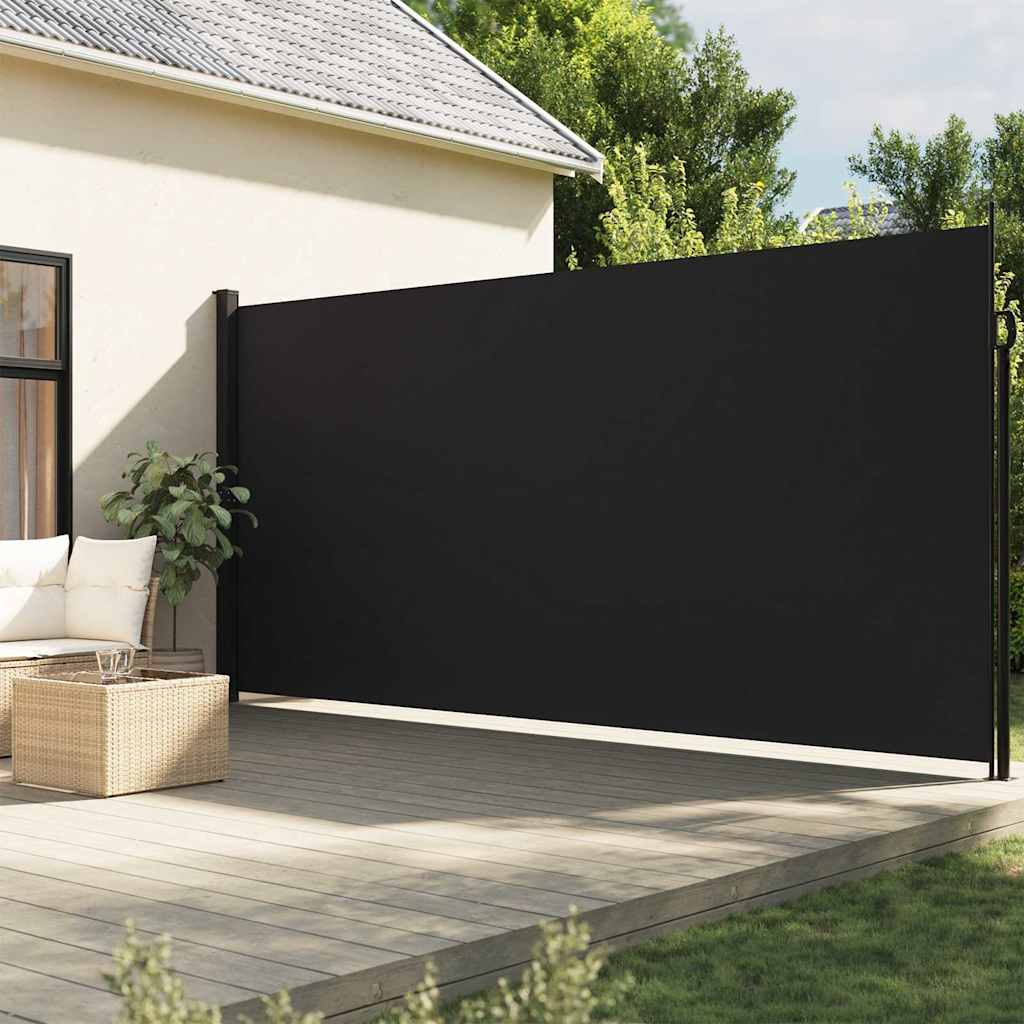 Retractable Side Awning 200x600cm Black | HomeAndLiving