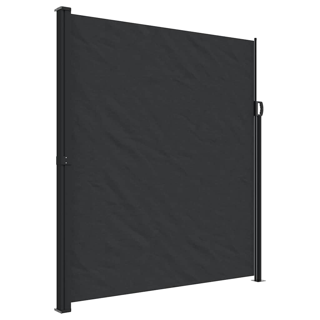 Retractable Side Awning 220x600cm Black | HomeAndLiving