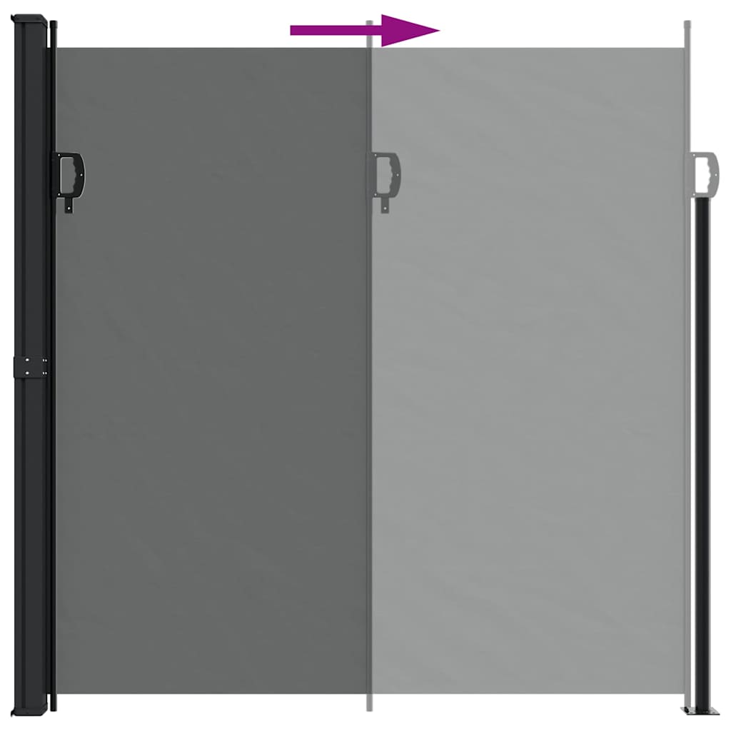 Retractable Side Awning 220x600cm Black | HomeAndLiving