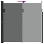 Retractable Side Awning 220x600cm Black | HomeAndLiving