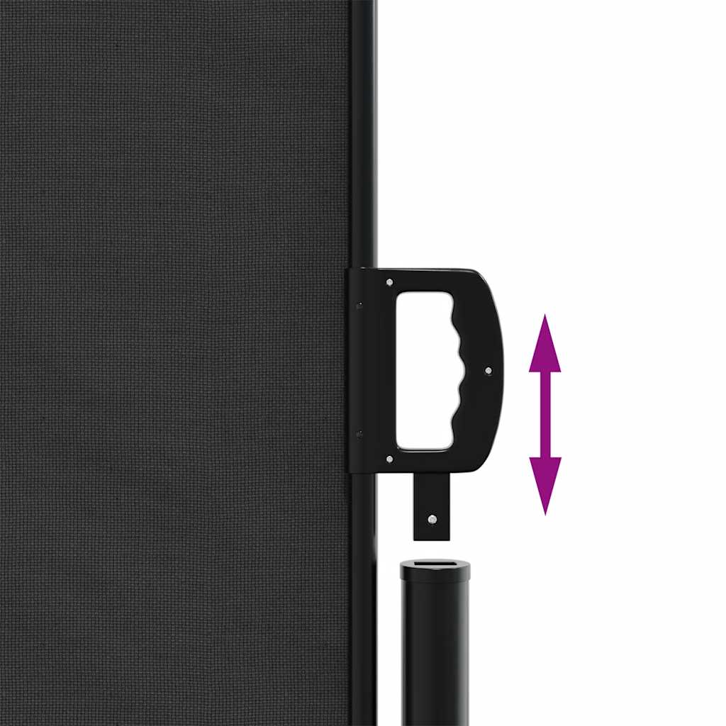 Retractable Side Awning 220x600cm Black | HomeAndLiving
