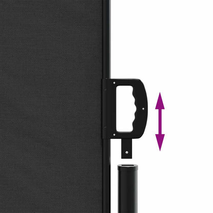 Retractable Side Awning 220x600cm Black | HomeAndLiving