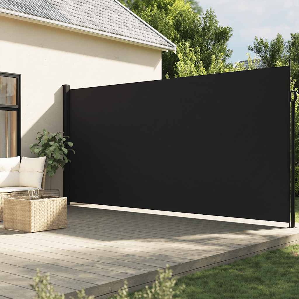 Retractable Side Awning 220x600cm Black | HomeAndLiving