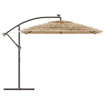 Garden Parasol with Steel Pole - Brown