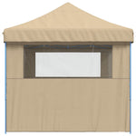 Foldable Party Tent Pop-Up with 3 Sidewalls - Beige