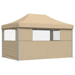 Foldable Party Tent Pop-Up with 3 Sidewalls - Beige