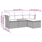 Decorative 4 Piece Garden Sofa Set Garden Gathering Evening