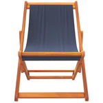 Folding Beach Chairs 2 pcs Blue - Fabric