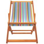 Folding Beach Chairs 2 pcs Multicolour - Fabric