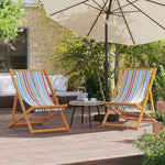 Folding Beach Chairs 2 pcs Multicolour - Fabric