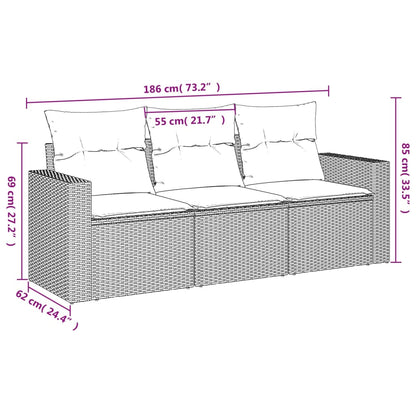 Comfortable 3 Piece Garden Sofa Set Relaxing Seating Home Comfort 