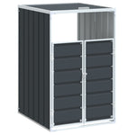 Wheelie Bin Storage for Single Bin Trash Can Shed Anthracite Steel - Stylish Comfort